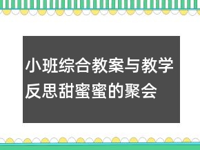 小班综合教案与教学反思：甜蜜蜜的聚会 （教学案例）