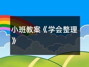 小班教案《学会整理》