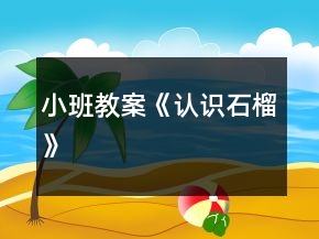 小班教案《认识石榴》