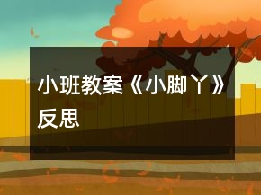 小班教案《小脚丫》反思