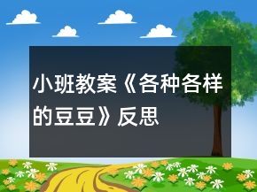 小班教案《各种各样的豆豆》反思