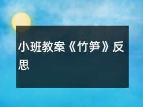 小班教案《竹笋》反思