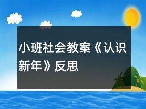 小班社会教案《认识新年》反思