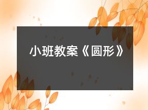 小班教案《圆形》