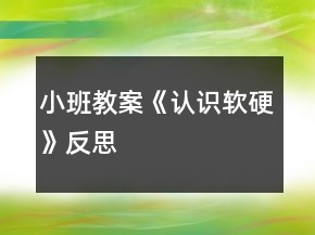 小班教案《认识软硬》反思