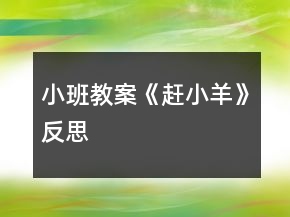 小班教案《赶小羊》反思