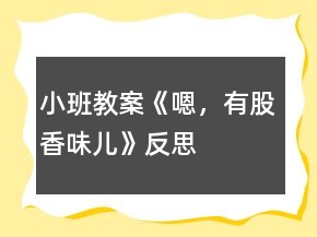 小班教案《嗯，有股香味儿》反思
