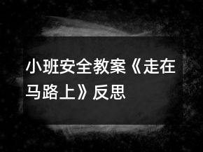 小班安全教案《走在马路上》反思