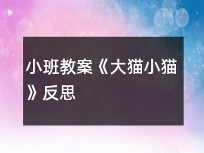小班教案《大猫小猫》反思