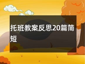 托班教案反思20篇简短