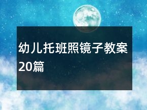 幼儿托班照镜子教案20篇