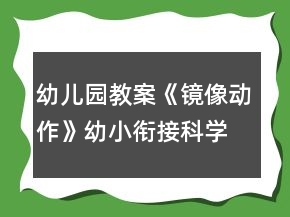 幼儿园教案《镜像动作》幼小衔接科学