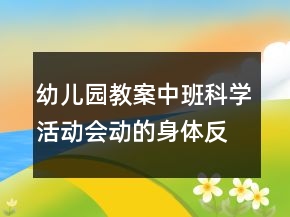 幼儿园教案中班科学活动：会动的身体反思