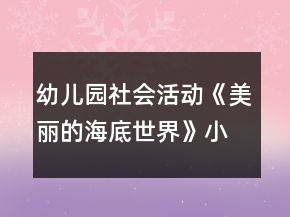 幼儿园社会活动《美丽的海底世界》小班教案反思