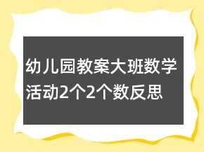 幼儿园教案大班数学活动：2个2个数反思