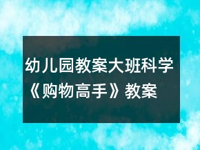 幼儿园教案大班科学《购物高手》教案