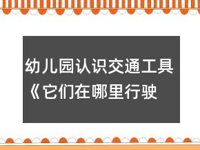 幼儿园认识交通工具《它们在哪里行驶》小班科学教案特征分类反思