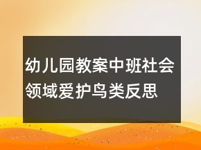 幼儿园教案中班社会领域：爱护鸟类反思