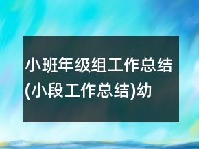 小班年级组工作总结(小段工作总结)幼儿园总结范文