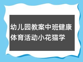 幼儿园教案中班健康体育活动：小花猫学跳高反思