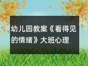 幼儿园教案《看得见的情绪》大班心理健康