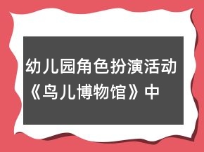幼儿园角色扮演活动《鸟儿博物馆》中班区域教案