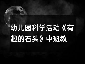 幼儿园科学活动《有趣的石头》中班教案反思