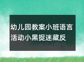 幼儿园教案小班语言活动：小黑捉迷藏反思