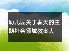幼儿园关于春天的主题社会领域教案大班社会《我眼中的春天》反思