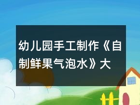 幼儿园手工制作《自制鲜果气泡水》大班科学教案