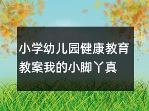 小学幼儿园健康教育教案：我的小脚丫真可爱