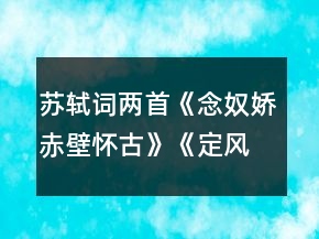 苏轼词两首《念奴娇赤壁怀古》《定风波》高效课堂导学案一等奖