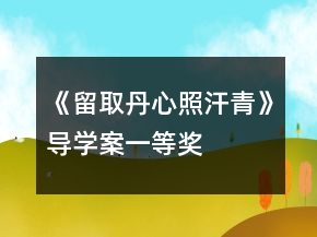 《留取丹心照汗青》导学案一等奖