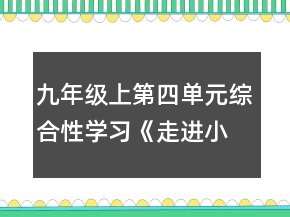 九年级上第四单元综合性学习《走进小说天地》活动教学设计一等奖
