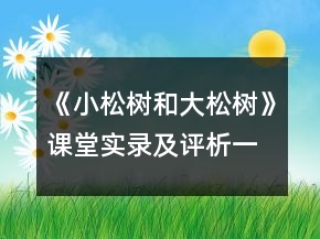 《小松树和大松树》课堂实录及评析一等奖