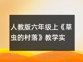 人教版六年级上《草虫的村落》教学实录两课时一等奖