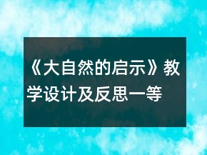 《大自然的启示》教学设计及反思一等奖