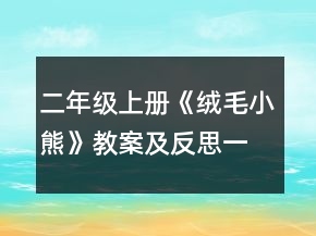 二年级上册《绒毛小熊》教案及反思一等奖