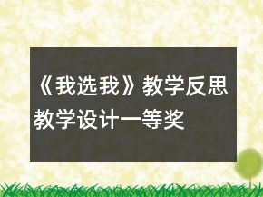 《我选我》教学反思教学设计一等奖