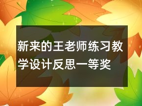 新来的王老师练习教学设计反思一等奖