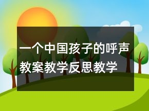 一个中国孩子的呼声教案教学反思教学一等奖