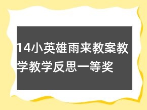 14小英雄雨来教案教学教学反思一等奖