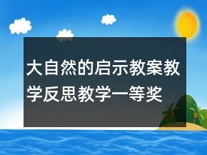 大自然的启示教案教学反思教学一等奖