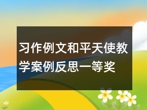 习作例文：和平天使教学案例反思一等奖