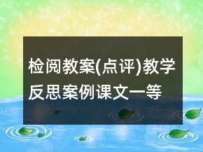 检阅教案(点评)教学反思案例课文一等奖