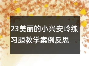 23美丽的小兴安岭练习题教学案例反思一等奖