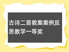 古诗二首教案案例反思教学一等奖