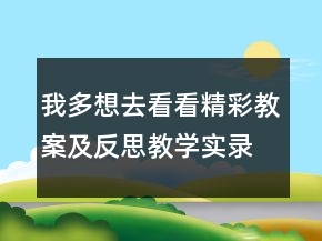 我多想去看看精彩教案及反思教学实录一等奖