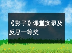 《影子》课堂实录及反思一等奖