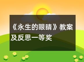 《永生的眼睛》教案及反思一等奖